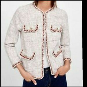 Zara basic tweed jacket.